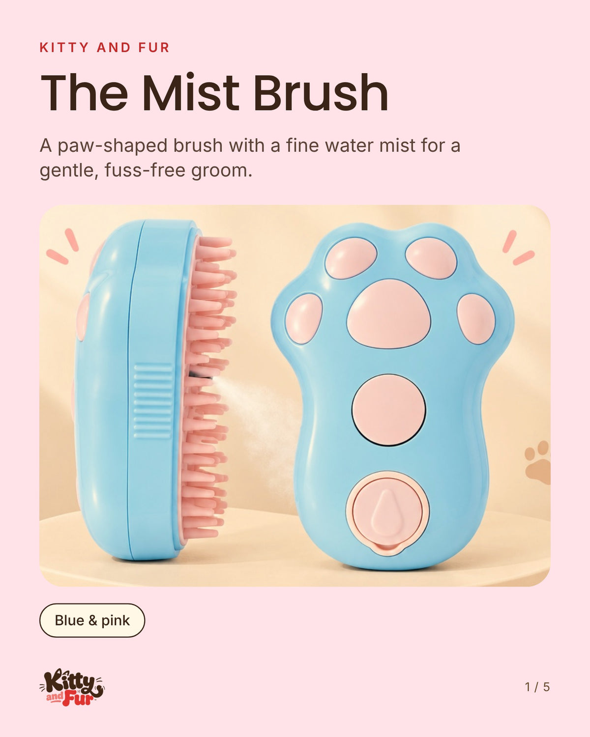 The Mist Brush: paw-shaped brush with a fine water mist