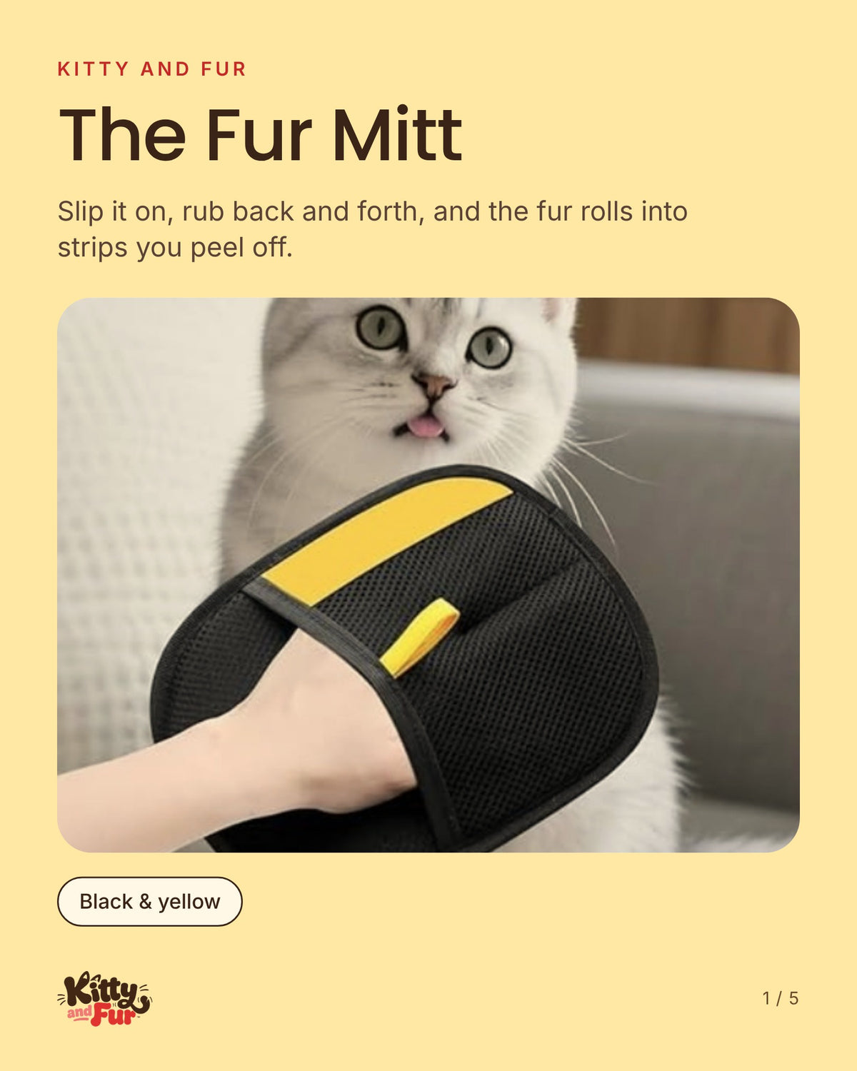 The Fur Mitt: reusable fur-removing mitt