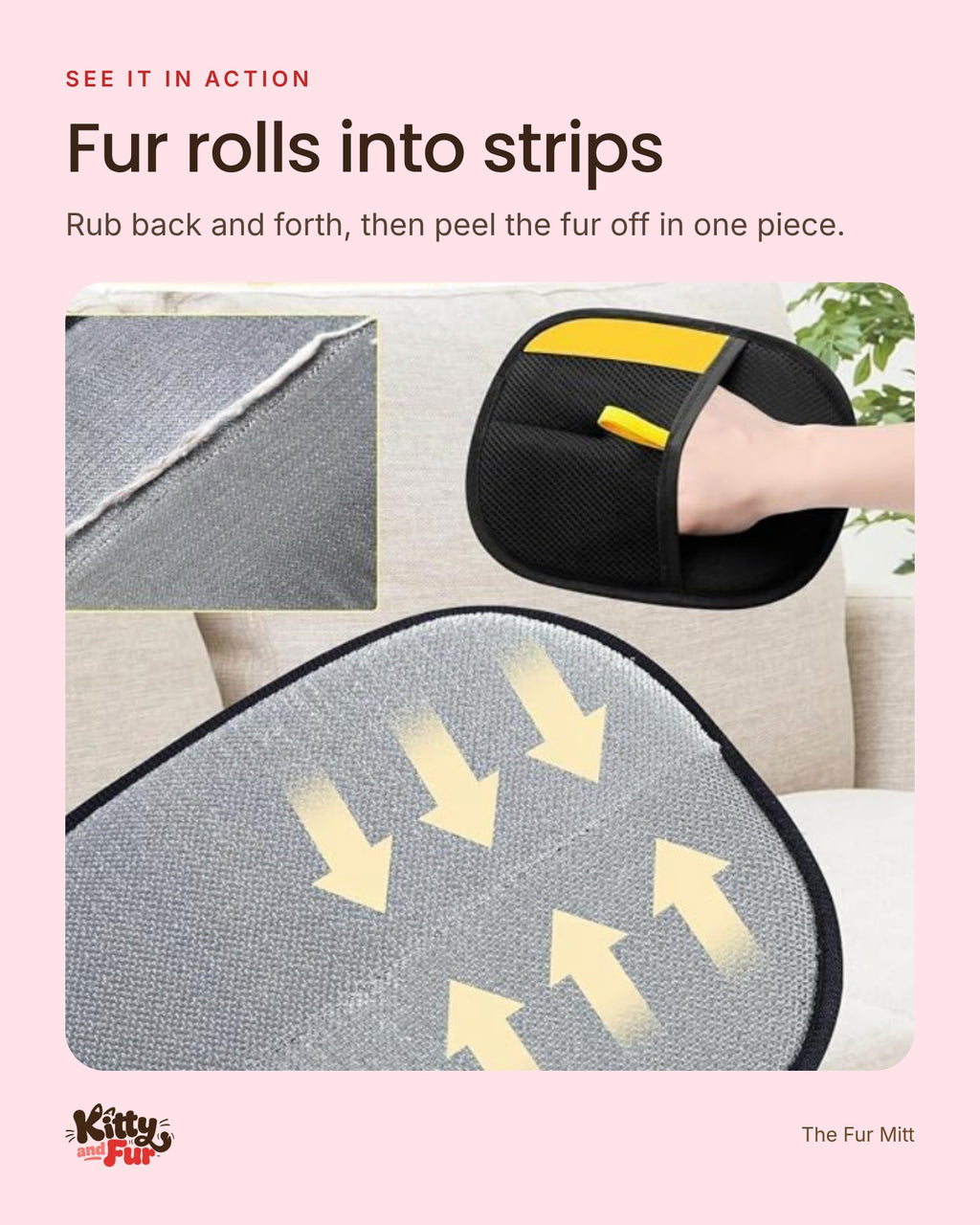 The Fur Mitt rolling fur into strips