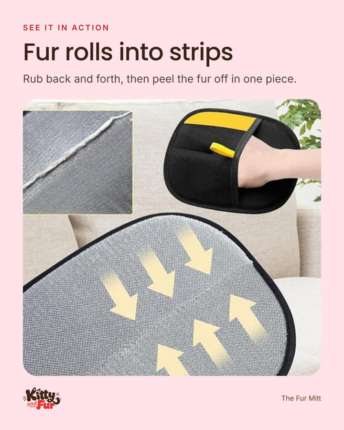 The Fur Mitt rolling fur into strips