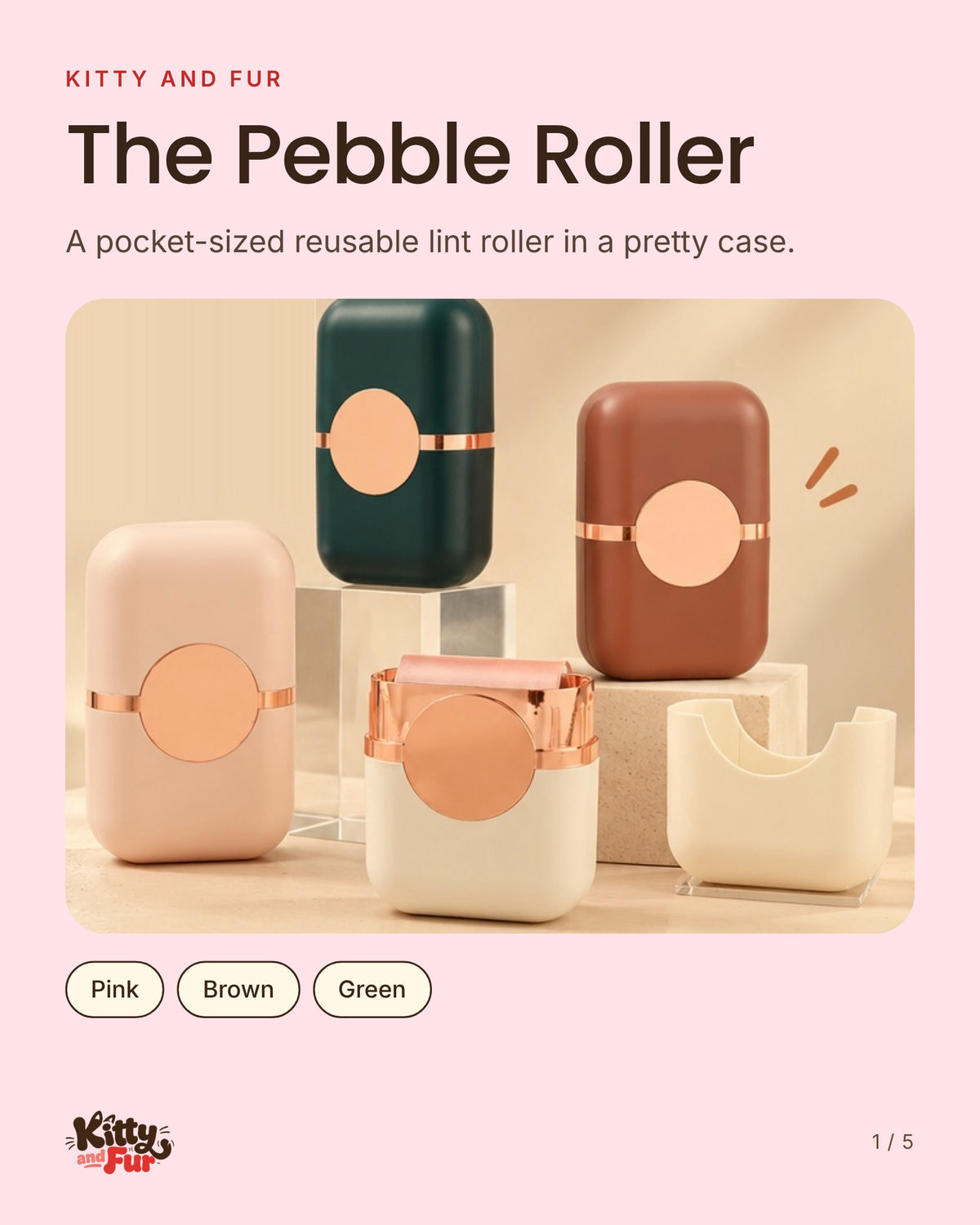 The Pebble Roller: pocket-sized reusable lint roller