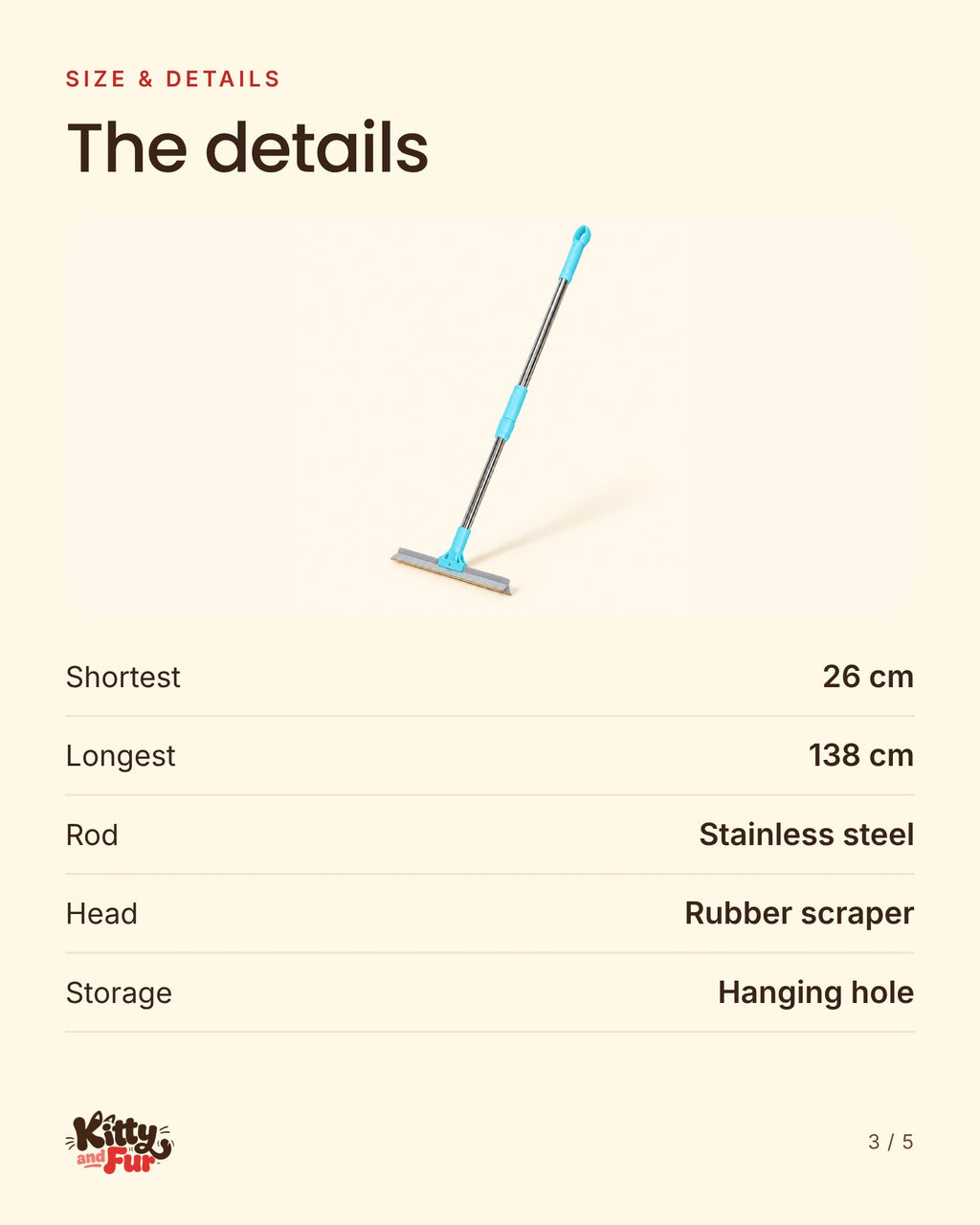 Fur Rake size and details