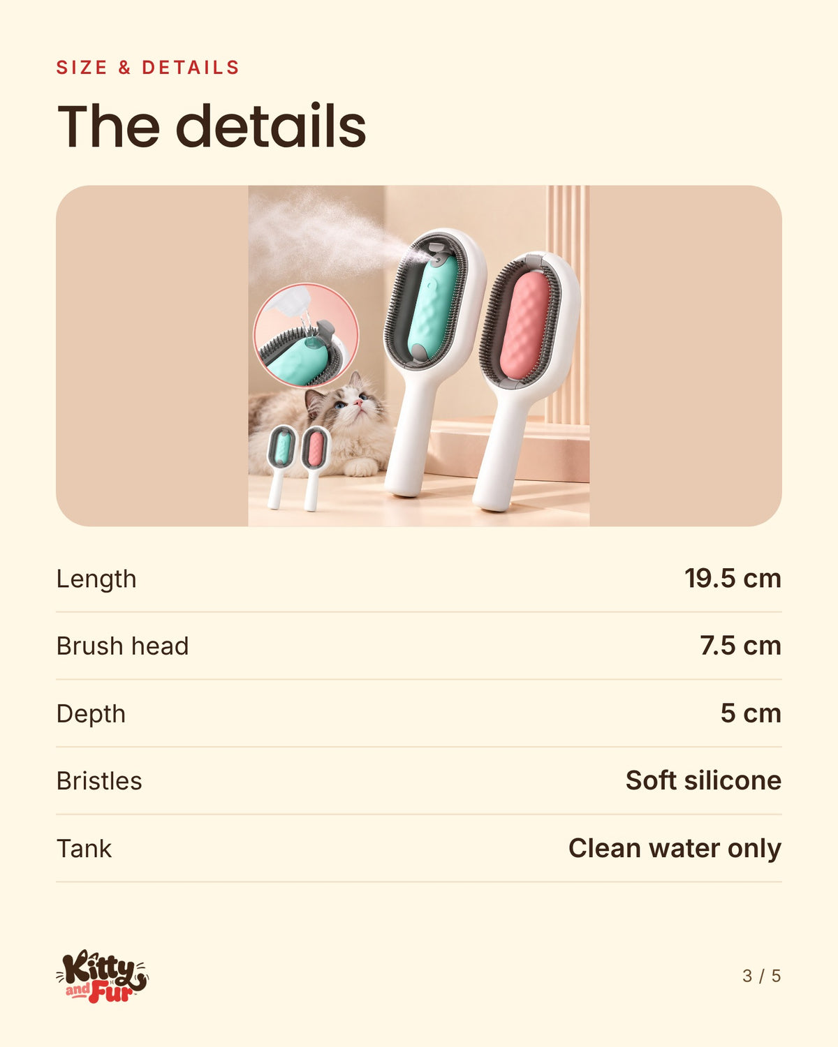 Water Comb size and details